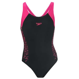 Flickmodell Speedo Junior Splice MSBK Baddräkt i svart rosa