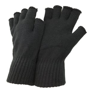 FLOSO Mens Fingerless Winter Gloves (Charcoal)