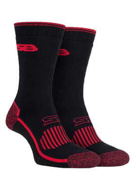 Storm Bloc - 2 Pairs Mens Heavy Duty Reinforced Breathable Cotton Work Socks for Boots