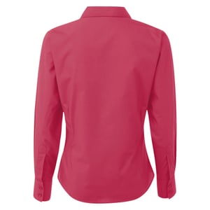 Premier Dames/Dames Popeline Blouse met Lange Mouwen (Heet Roze)