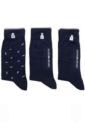 Emporio Armani Heren 3 paar sokken Gift Set in Navy