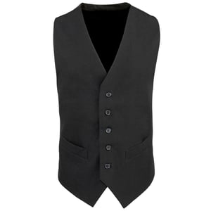 Premier Heren Gevoerde Polyester Taillejas / Catering / Bar Slijtage (Pakket van 2) (Zwart)