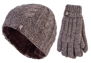 Heat Holders - Damesmuts en handschoenenset voor de winter - Fawn