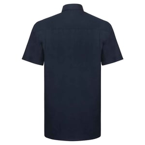 Russell Collection Heren Klassiek Oxford Overhemd met Korte Mouwen (Heldere marine)