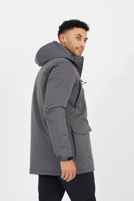 Grey Hooded Parka Jacket