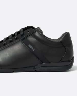 BOSS Orange Saturn Mens Low Profile Leather Trainers With Odour-Control Lining NOS