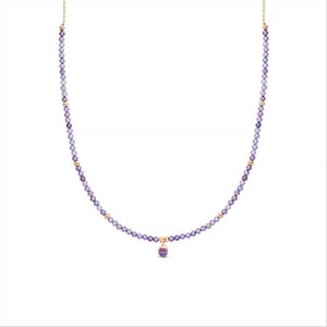 Luxenter athat halsband tillverkat av metallegering och ametist zirkonia 18K guldpläterad finish