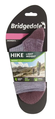 Bridgedale - Womens Hiking Merino Socks - Heather / Damson