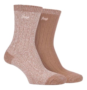 Jeep - 2 Pack Ladies Supersoft Hiking Boot Socks