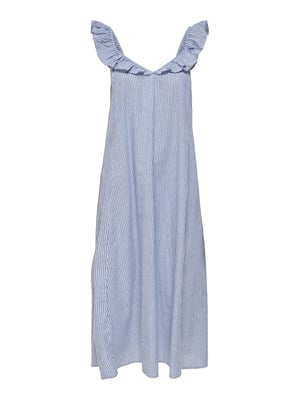 ONLY gestreepte jurk ONLALLIE lichtblauw/wit