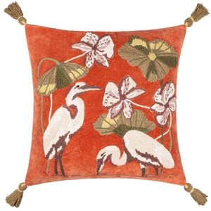 Wylder Tropics Kushiro Embroidered Velvet Feather Filled Cushion