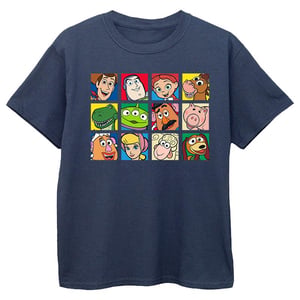 Disney Boys Toy Story Character Squares T-Shirt (Navy Blue)