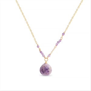 Luxeketting, metaallegering zoqoyi en natuurlijke amethist 18K vergulde afwerking