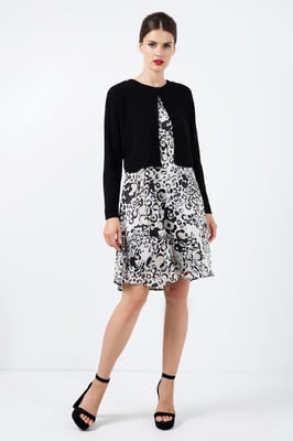Zigzag svart stickad cardigan