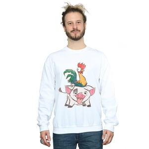 Disney Heren Moana Hei Hei en Pua Sweatshirt (Wit)