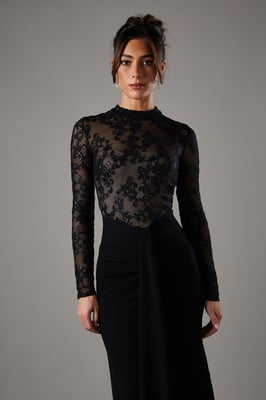Lace Maxi Dress With Lace Mix
