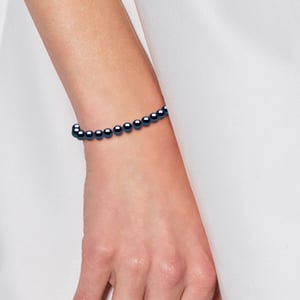 DIADEMA - Bracelet - Real Freshwater Pearls - Black Tahitian Style