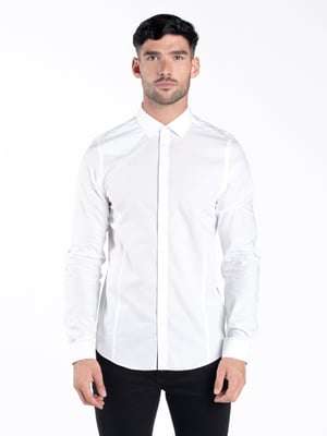 Luke 1977 Men's The Butchers Pencil Slim Fit Smart Shirt in White