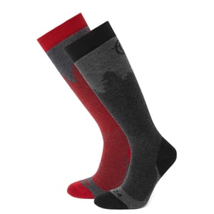 Aprica 2 Pack Mens Ski Sock Black/Chilli Red