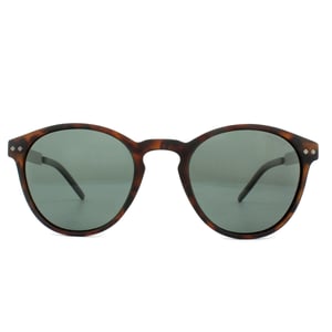 Polaroid ronde unisex mat Havana groen gepolariseerde zonnebril