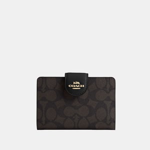 Medium Corner Zip Wallet in Signature Canvas