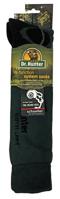 Dr Hunter - Mens Merino Wool Long Knee High Padded Heel Green Socks