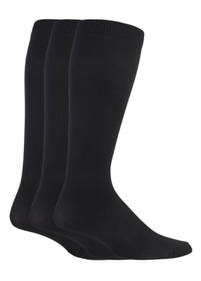 3 Pair Multipack Mens Flight Socks | IOMI | Graduated Compressions Socks for Swollen Feet | DVT Socks for Travel, Running Cycling - Black
