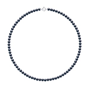 DIADEMA - Halsband - Äkta sötvattenspärlor - Svart Tahiti-stil - Vitguld