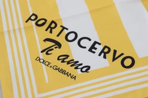 Dolce & Gabbana Yellow Portocervo Cotton Shawl Wrap Women's Scarf