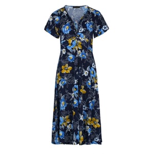 Marine Print midi-jurk met vlinderstrik