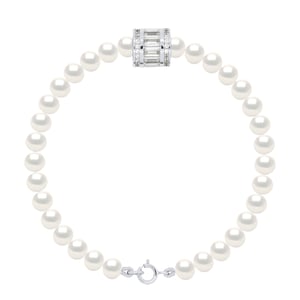Armband Rij van Echte Gekweekte Zoetwaterparels Semi Rond 5-6 mm
