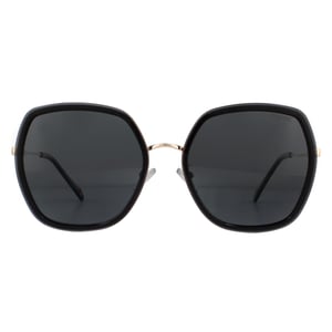 Polaroid Square Womens Grey Gold Grey Polarized Sunglasses