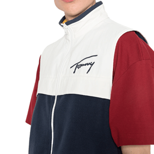 Tommy Hilfiger Mix Media Retro-väst för män i marinblått