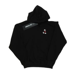 Disney Mens Mickey Mouse Kickin Retro Chest Hoodie (Black)