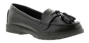 Platino Womens Flat Shoes Kennedy Slip On black