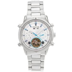 Heritor automatisch Wilhelm semi-skelet armbandhorloge met dag/datum
