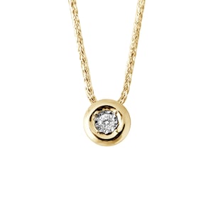 Ketting Diamond Solitaire 0020 Cts Serti Illusion 0,50 Cts Yellow Gold