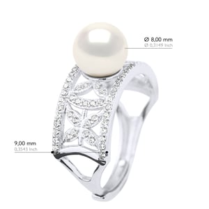 Ring Sieraden - Echte Cultiveerde Zoetwaterparel Rond 8-9 mm