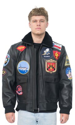 Heren Top Gun A2 lederen bomberjack-San Diego
