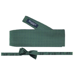 Hackett London Printed Silk mörkgrön fluga för herrar