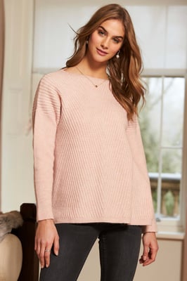 Blush Pink Super Soft Chevron Detail Jumper
