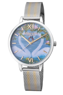 Johan eric: knoppsvane sswatch with photo dial and ss/gold mesh strap