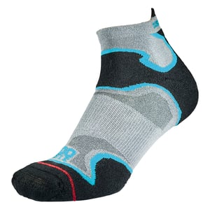 1000 Mile - Mens Fusion Ankle Repreve Padded Anti Blister Socks - Silver / Kingfisher