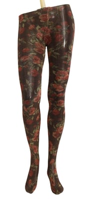 Dolce & Gabbana Dames Zwarte Bloemenprint Panty Nylon Kousen