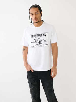 Relaxed Buddha Applique Tee in White