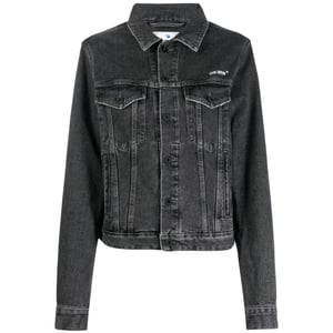 Off-White Diag Design Regular Fit - Mörkgrå denimjacka