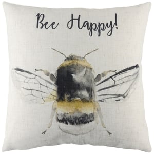 Evans Lichfield Bee Happy Watercolour Printed Cushion Cover