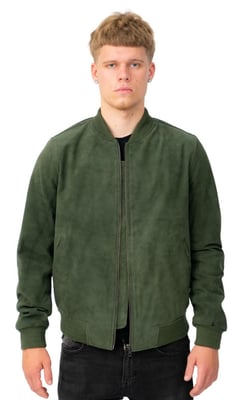 Heren retro geit suède varsity lederen bomberjack-Athene