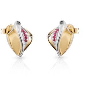 Orphelia 'Anet' Women's 925 Sterling Silver Set: Chain-Pendant + Earrings - Silver/Gold SET-7520/G