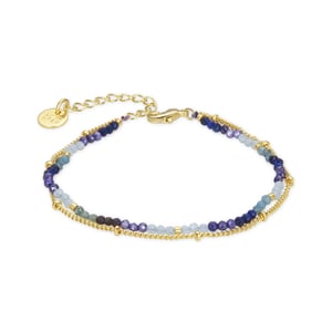 Luxenter Armband, Aiel donkerblauw kristal in 18 karaat geel goud